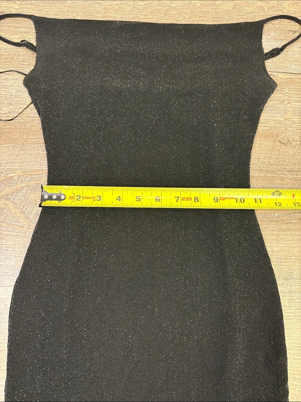 Hello Molly Black Metallic Glitter Bodycon Mini Dress Size Small US 4